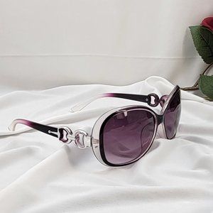 Fashion Inspired Large Frame Purple Sunglasses